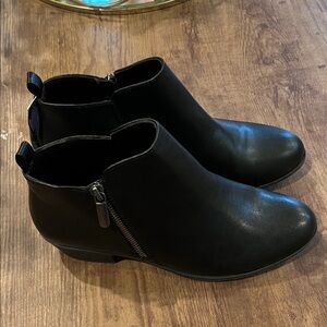 Sonoma Goods For Life Women’s Ankle Black Boots In Synthetic Material Size 8 1/2